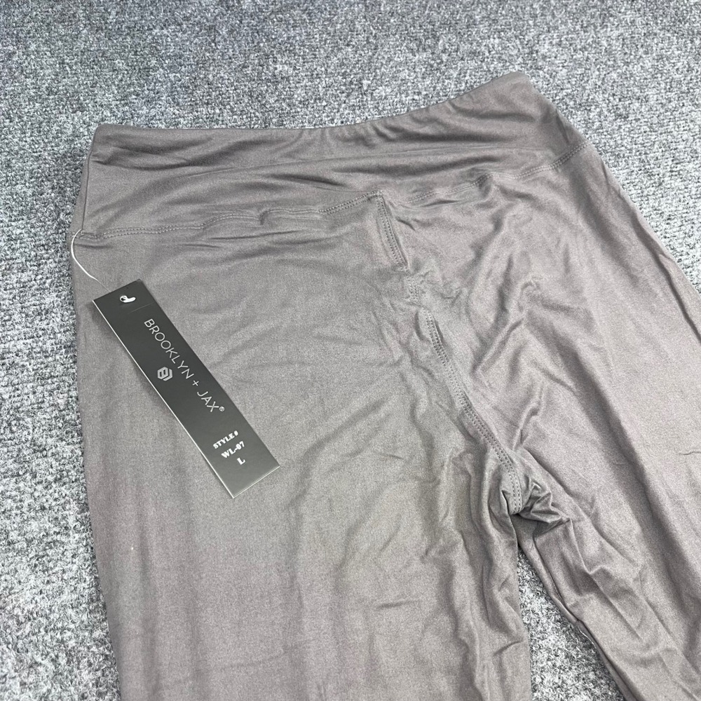 Brooklyn + Jax Active Yoga Lounge Gray Stretch Knit Leggings WL-07